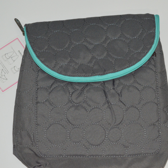 thirty-one Handbags - Backpack Purse Quilted Dots Gray